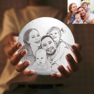 16 Color Personalized Custom 3D Printing Photo Moon Light Lamp,Anniversary,Birthday,Family Gift  ...