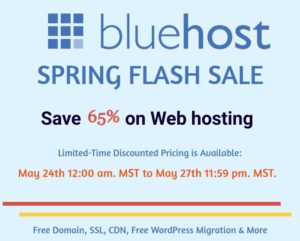 Bluehost Spring Sale – Save Huge 80% on Web Hosting Plans