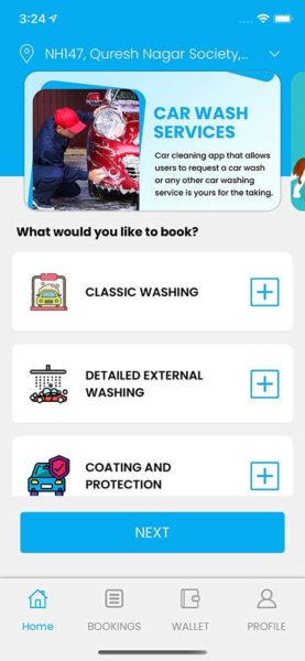 Washe App Clone – Mobile Car Wash App Clone
